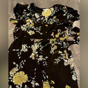 Floral shorts under dress jumper